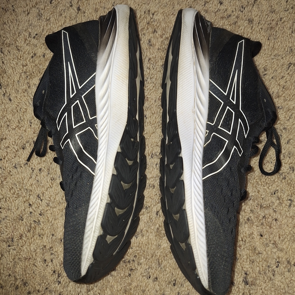Asics Black and White Athletic Shoes - Picture 3 of 9